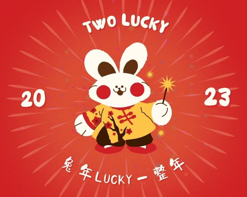 Lunar New Year Facebook Post in Red Light Yellow Modern Illustrative Style