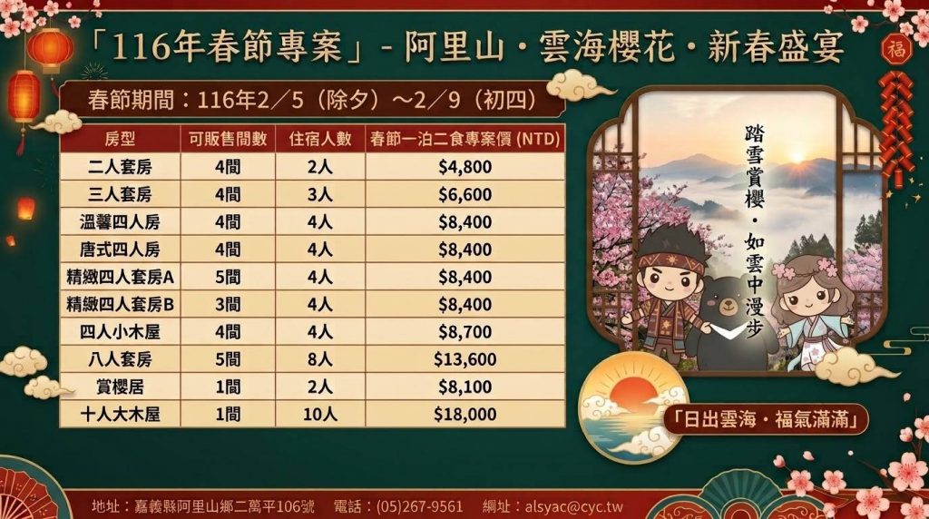2027春節價格表